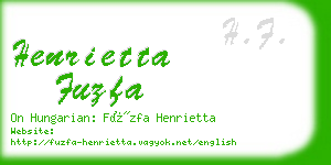henrietta fuzfa business card